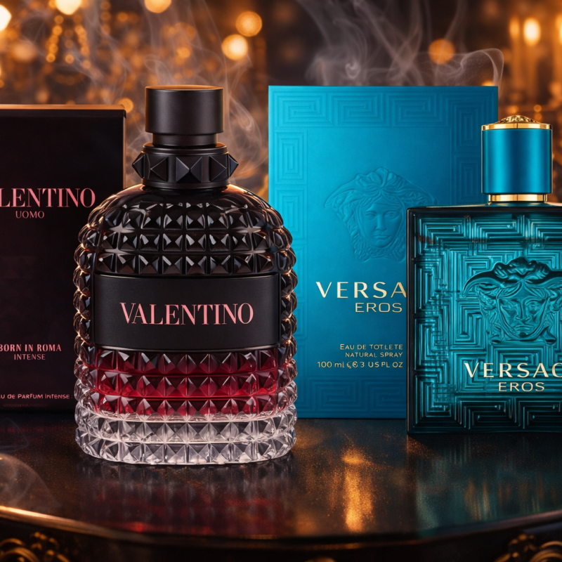 PERFUME VALENTINO + VERSACE EROS